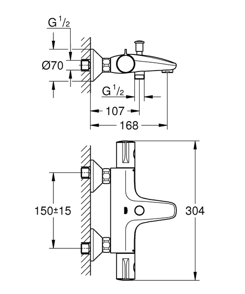 Термостат для ванны Grohe Grohtherm 800 34567000