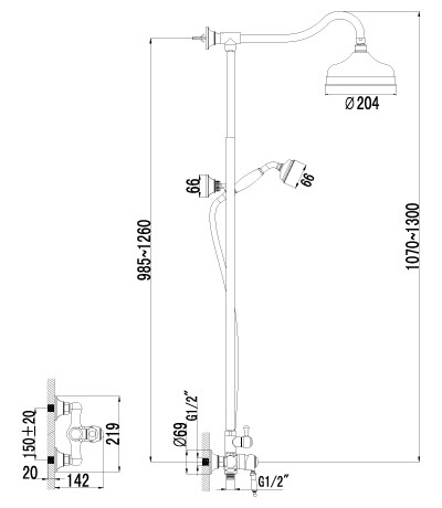 Смеситель для ванны Lemark Villa LM4860B