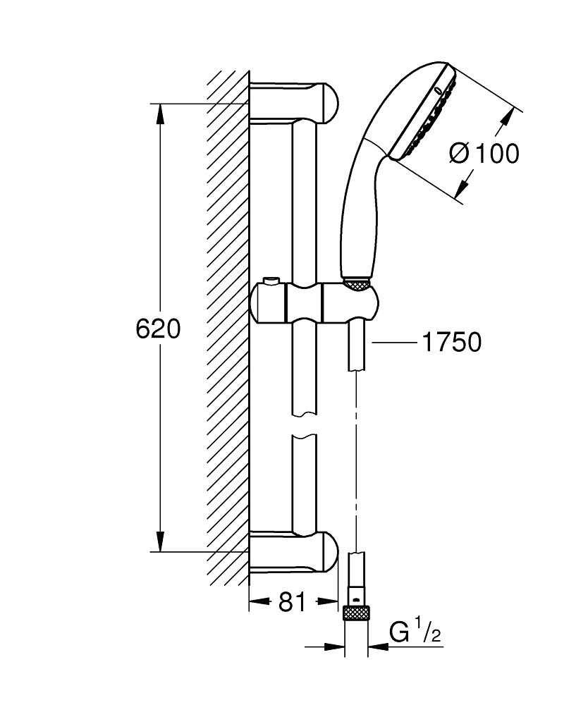 Душевой гарнитур Grohe New Tempesta 100 27794001