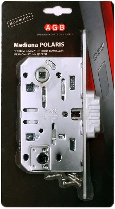 Замок межкомнатный AGB Mediana Polaris WC B06102 матовый хром