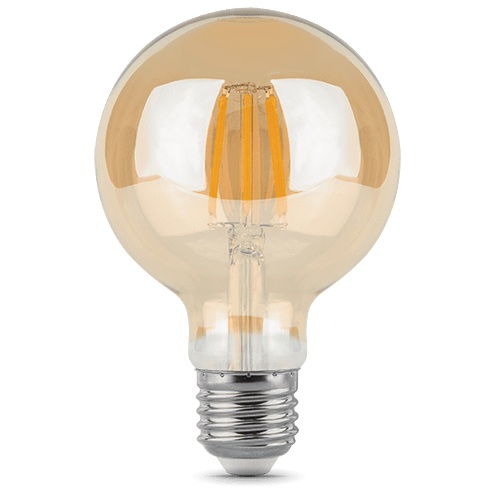 Лампа светодиодная Gauss 105802006 Filament G95 6W E27 Golden 2400К