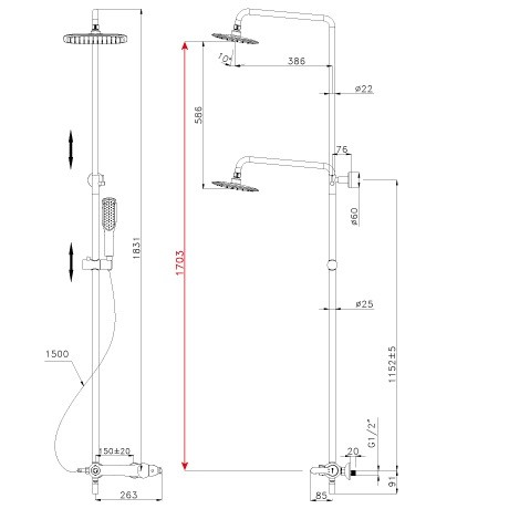 Смеситель для ванны и душа Lemark Swan LM5462BG
