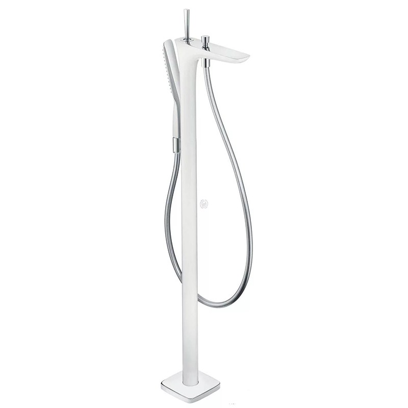 Смеситель для ванны Hansgrohe PuraVida 15473400 напольный белый/хром