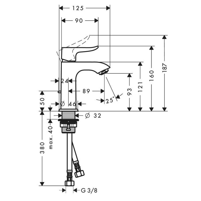 Смеситель для раковины Hansgrohe Metris 31088000
