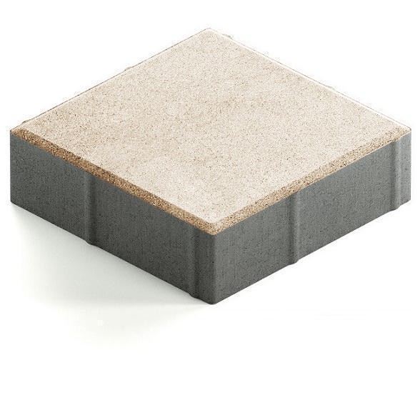 Тротуарная плитка Steingot Практик 60 из белого цемента с частичным прокрасом квадрат белая 200х200х60 мм