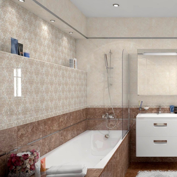 Плитка керамическая Ceramica Classic 08-00-11-427 Persey Узор бежевая 400х200 мм