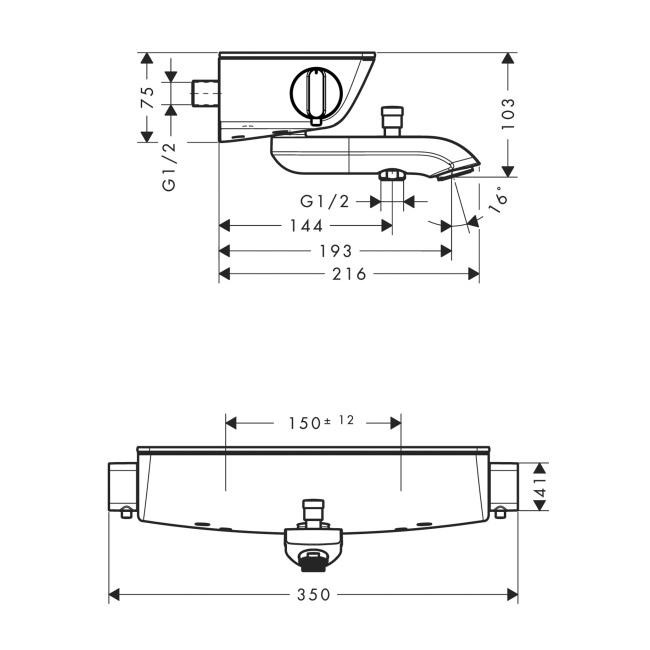 Термостат для ванны Hansgrohe Ecostat Select 13141400