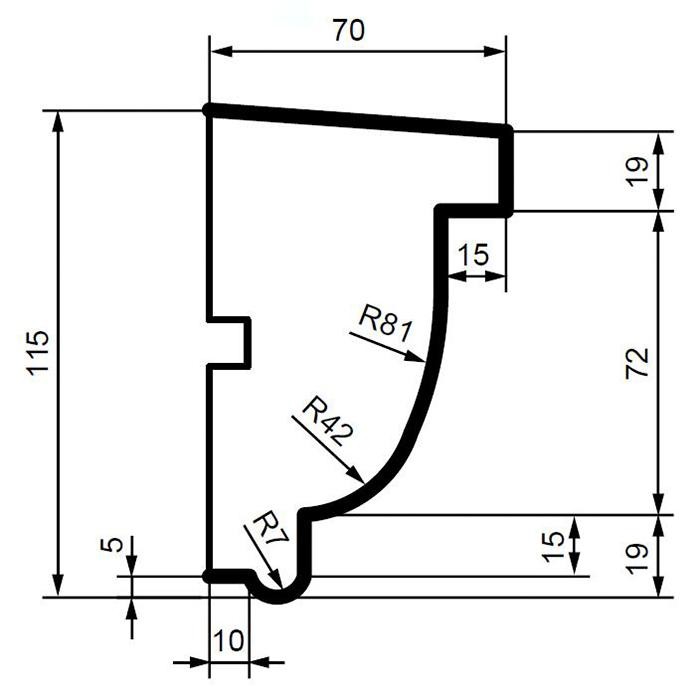 Подоконник фасадный из полистирола Leptonika DC 102