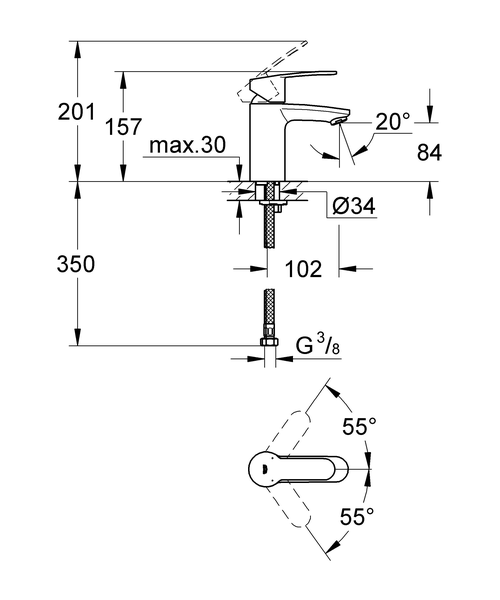 Смеситель для раковины Grohe Eurostyle Cosmopolitan 3246820E