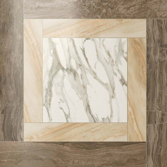 Керамогранит Atlas Concorde Supernova Marble Cassettone Calacatta Gold Lappato 590х590 мм