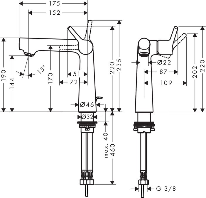 Смеситель для раковины Hansgrohe Talis S 140 72113000