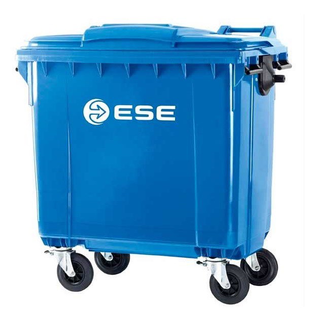 Контейнер пластиковый для мусора Ese с плоской крышкой 1100 л синий