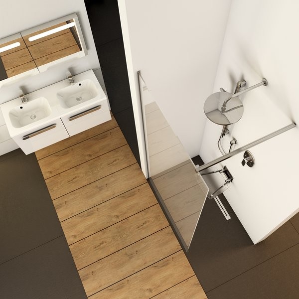 Душевое ограждение Ravak Walk-In Wall 2000х1000 мм Transparent блестящее