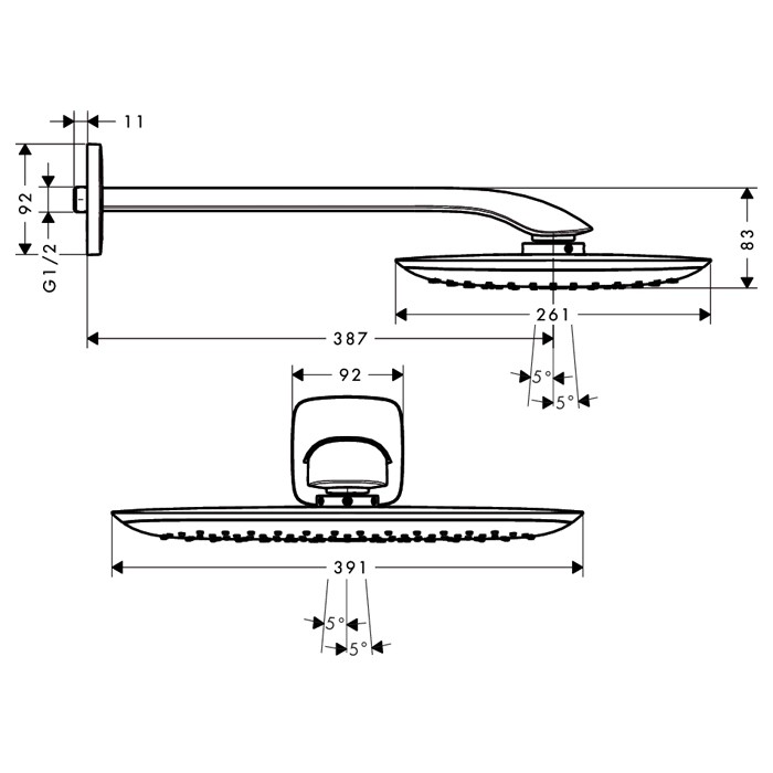 Верхний душ Hansgrohe PuraVida 27437400