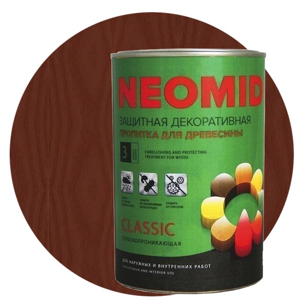 Пропитка для древесины Neomid Bio Color Classic Махагон 0,9 л