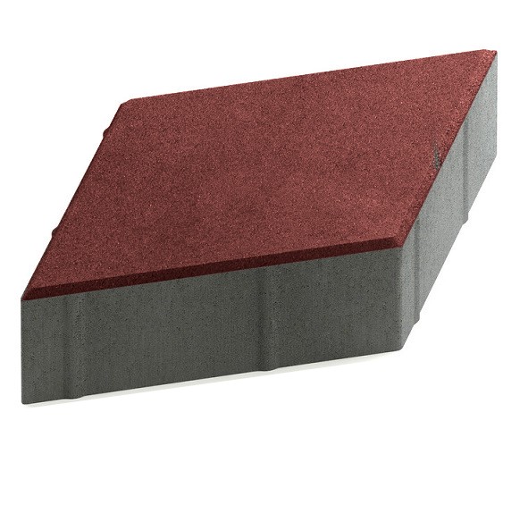 Тротуарная плитка Steingot Практик 60 из серого цемента с частичным прокрасом ромб красная 200х200х60 мм