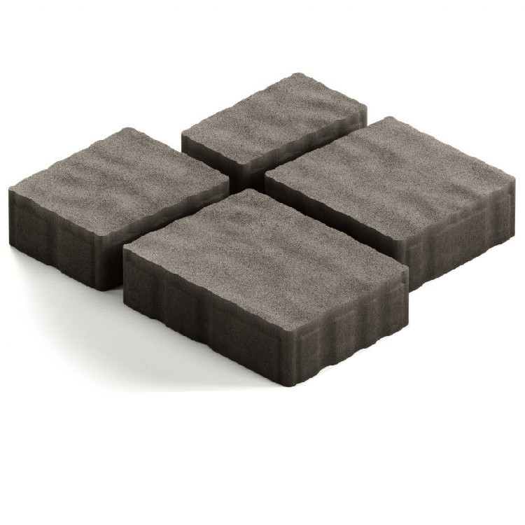 Тротуарная плитка Steingot Гранито из серого цемента с полным прокрасом темно-серая мультиформат