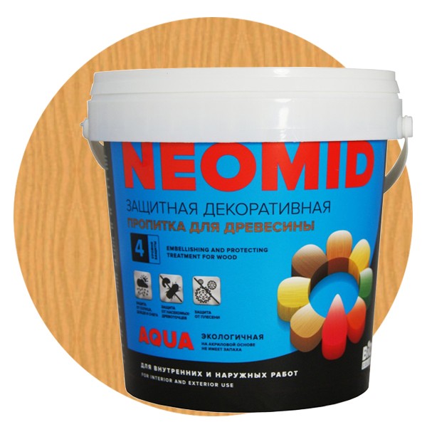 Пропитка для древесины Neomid Bio Color Aqua Золотая сосна 0,9 л