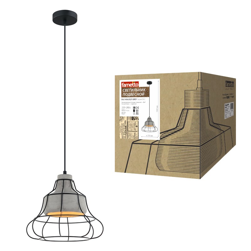 Светильник подвесной Fametto Vintage DLC-V302-1003 Grey E27 60W 220V