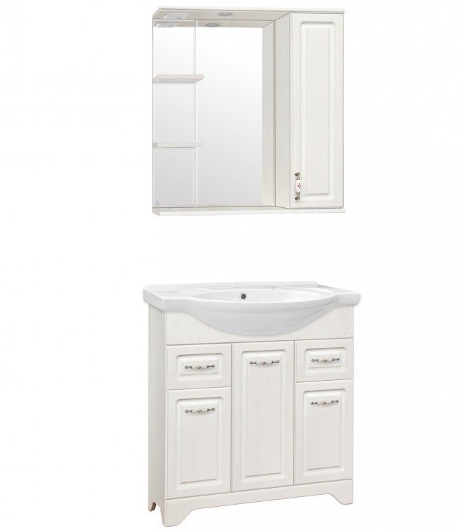 Зеркало-шкаф Style Line Олеандр-2 75/С Люкс рельеф пастель