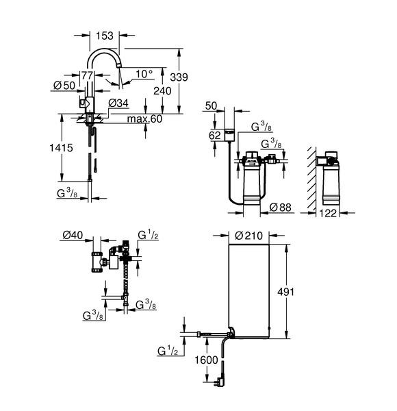 Вентиль для кухни Grohe Red Mono New 30080001 с водонагревателем