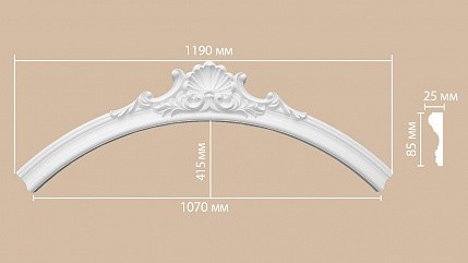 Молдинг-радиус полиуретановый Decomaster 897174-151 1/4 круга