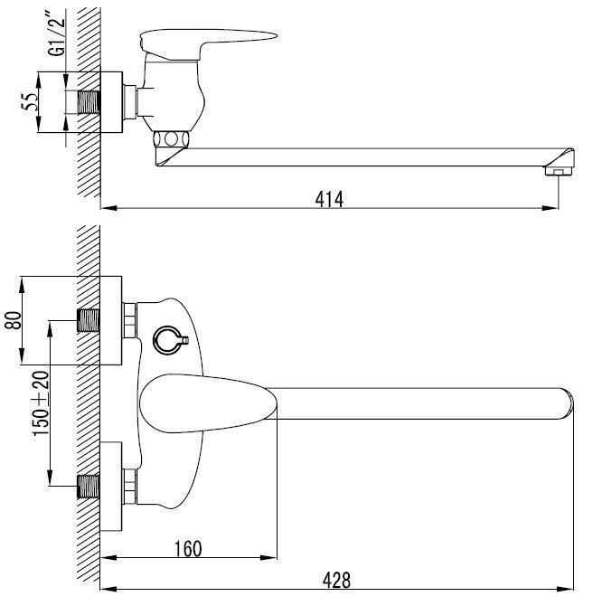 Смеситель для ванны Lemark Status LM4417C