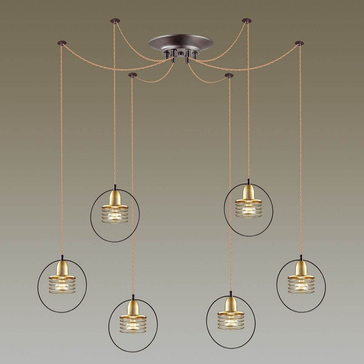 Светильник подвесной Lumion Yannic 4416/6 коричневый/бронза E27 6х40W