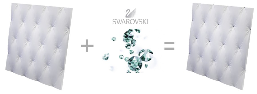 Дизайнерская 3D панель из гипса Artpole Aristocrate с кристаллами Swarovski 600х600 мм
