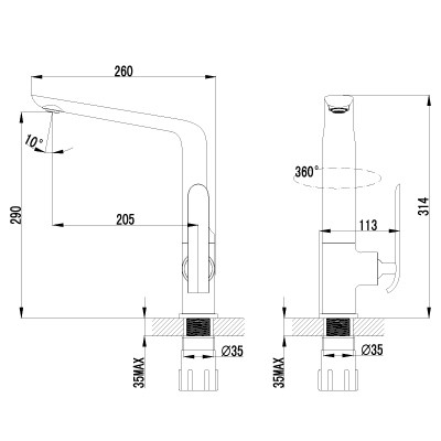 Смеситель для кухни Lemark Melange LM4905CW