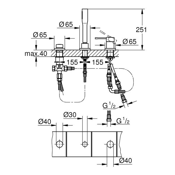 Смеситель для ванны Grohe Essence+ 19976001
