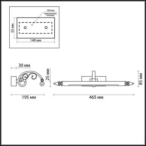 Подсветка для картин светодиодная Odeon Light Lion 4179/5WL бронзовая 5W