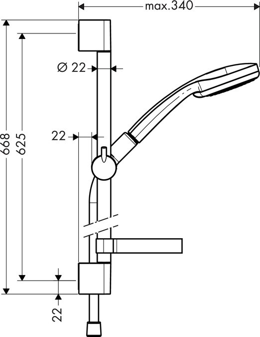 Душевой гарнитур Hansgrohe Croma 100 1jet EcoSmart 27742000