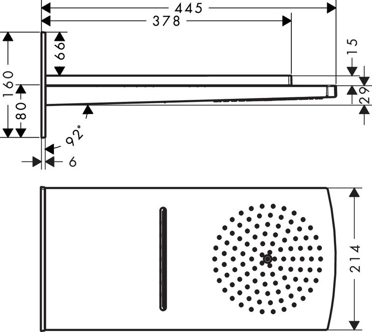Верхний душ Hansgrohe Raindance Rainfall 28433400
