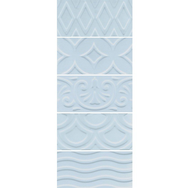 Плитка керамическая Kerama Marazzi 16015 Авеллино структура mix голубая 150х74 мм