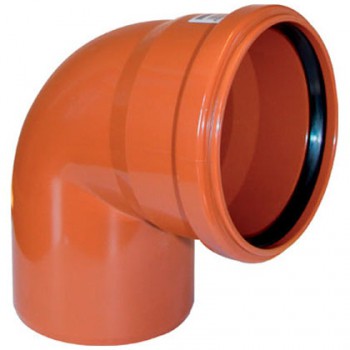 Отвод канализационный ПВХ 110 мм 90 градусов рыжий