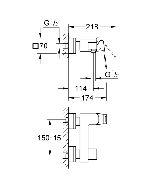 Смеситель для душа Grohe Eurocube 23145000