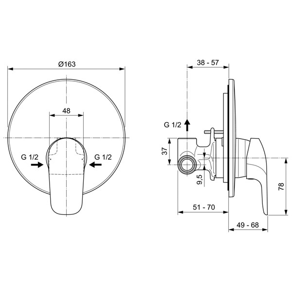 Смеситель для душа Ideal Standard Ceraflex A6724AA