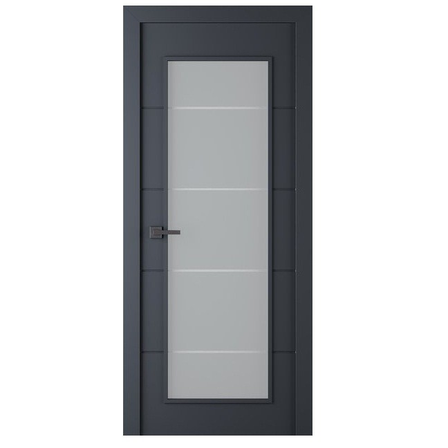 Дверное полотно Belwooddoors Арвика Антрацит стекло Мателюкс кристалайз 2000х800 мм