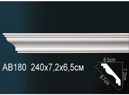 Карниз потолочный полиуретановый Перфект AB180F 2400х72х65 мм