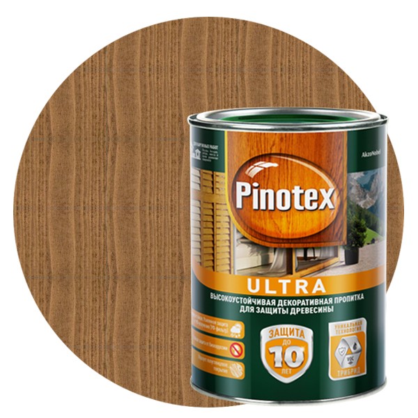 Пропитка для древесины Pinotex Ultra Тик 1 л
