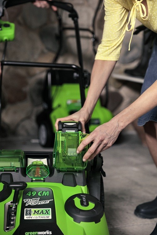 Газонокосилка аккумуляторная Greenworks Twin Force G40LM49DB без аккумулятора и зарядного устройства