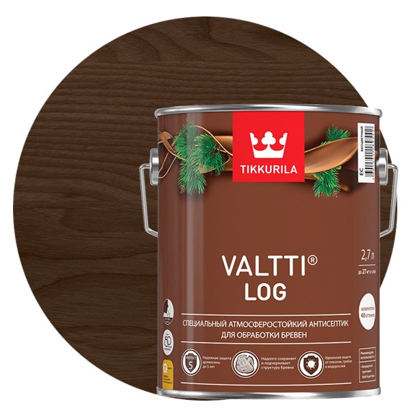Антисептик Tikkurila Valtti Log палисандр 2,7 л