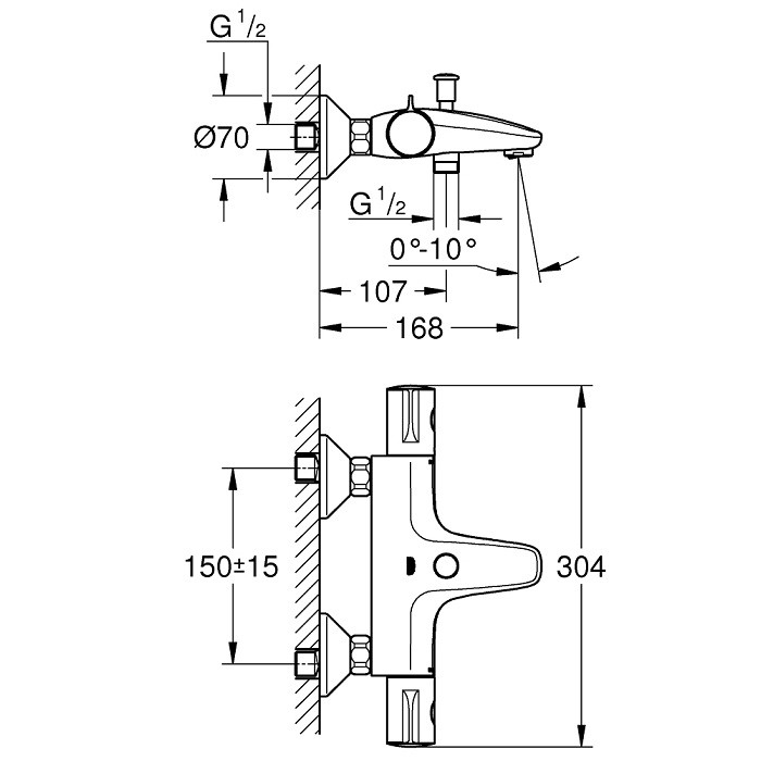 Термостат для ванны с душем Grohe Grohtherm 800 34576000