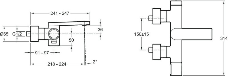 Смеситель для ванны Jacob Delafon Composed E73095-TT 