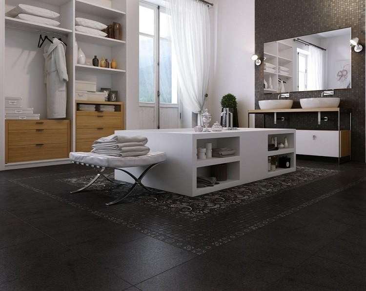 Керамогранит Grasaro Quartzite G-173/S (GT-173/gr) матовый черный 400х400 мм
