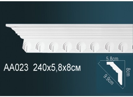 Карниз потолочный полиуретановый Перфект AA023F 2400х58х80 мм