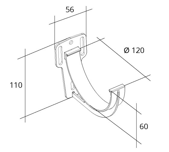 Кронштейн желоба Grand Line Slider ПВХ D120/87 мм коричневый
