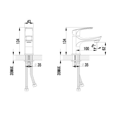 Смеситель для раковины Lemark Plus Shape LM1706C