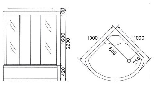 Душевая кабина Niagara NG-709-01N 1000x1000x2200 мм с новыми форсунками